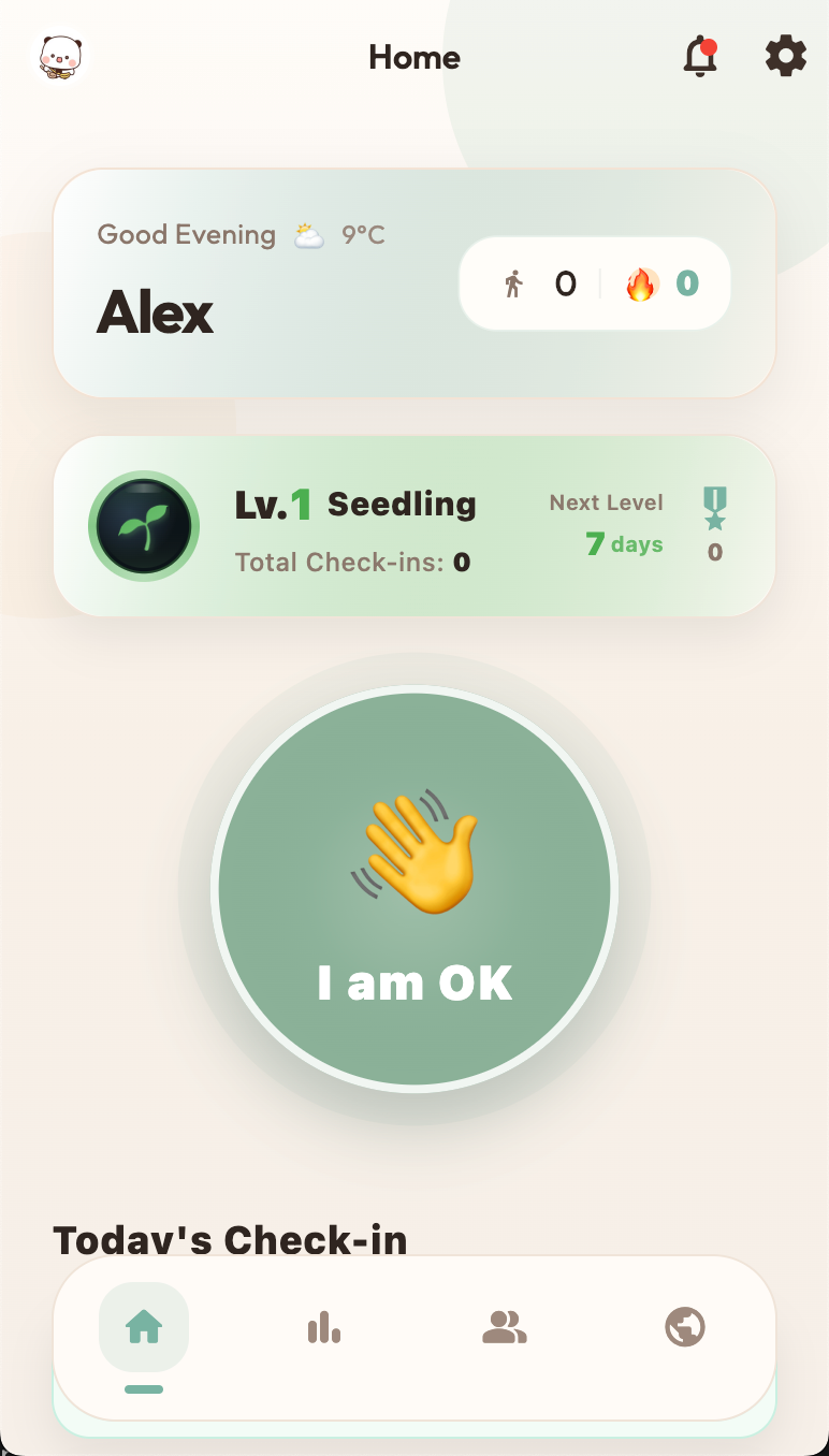 I Am OK screenshot home screen